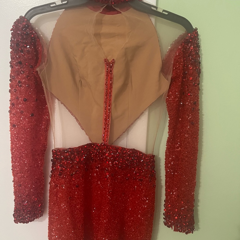 Dhey Galaviz sheer pageant cocktail dress custom made - Picture 5 of 8